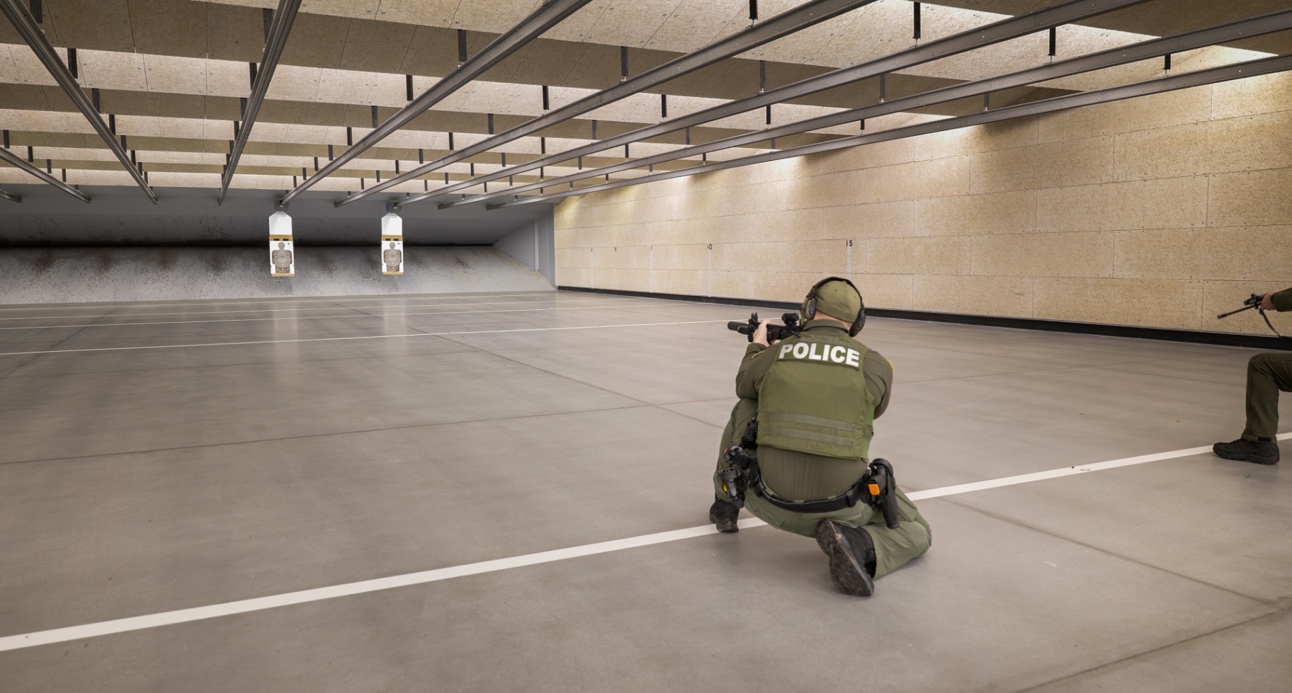 Kneeling drill on the range